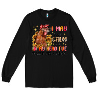 Black i may look calm but in my head i've pecked you Long Sleeve Tee - MaliasSmallBusiness