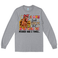 Heather Grey i may look calm but in my head i've pecked you Long Sleeve Tee - MaliasSmallBusiness