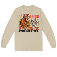 Mushroom i may look calm but in my head i've pecked you Long Sleeve Tee - MaliasSmallBusiness