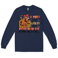 Navy i may look calm but in my head i've pecked you Long Sleeve Tee - MaliasSmallBusiness
