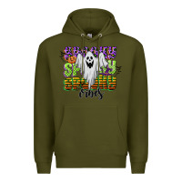 Army Green spooky spooky spooky vibes Premium Hoodie - CowGirlArtShop