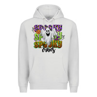 Dove Grey spooky spooky spooky vibes Premium Hoodie - CowGirlArtShop
