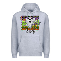 Heather Grey spooky spooky spooky vibes Premium Hoodie - CowGirlArtShop