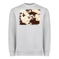 Heather Grey brown cowhide background Heavyweight Sweatshirt - NancyCooperArtShop