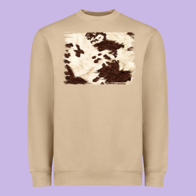 Brown Cowhide Background Heavyweight Sweatshirt Designed By Nancycooperartshop
