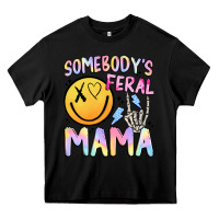 Black somebody's feral mama Heavy Core Tee - JahusDesignShop