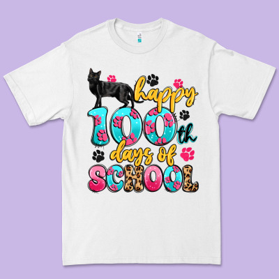 Happy 100th Days Of School Cat Premium Tee Designed By Artiststas