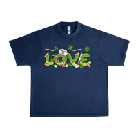 Navy st patricks love nurse Urban Heavy Tee - MaliasSmallBusiness