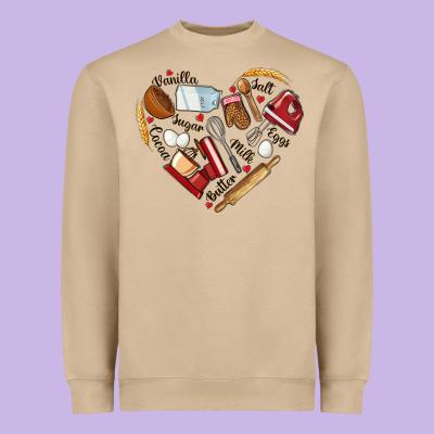Bake Tools Hearts Heavyweight Sweatshirt Designed By Nancycooperartshop
