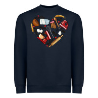 Navy bake tools hearts Heavyweight Sweatshirt - NancyCooperArtShop