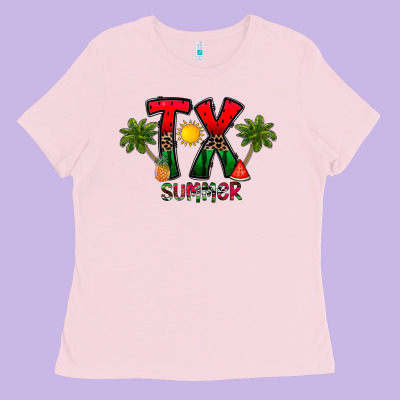Texas Summer Ladies Tee Designed By Cowhidedigitalart