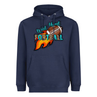 Navy Wild about Football Heavyweight Hoodie - HowdyJamesFarm