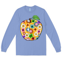 Colony Blue colorful flora apple teacher Long Sleeve Tee - NancyCooperArtShop
