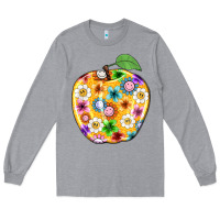 Heather Grey colorful flora apple teacher Long Sleeve Tee - NancyCooperArtShop