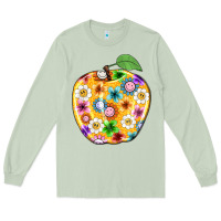 Matcha colorful flora apple teacher Long Sleeve Tee - NancyCooperArtShop