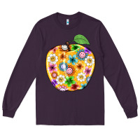 Plum colorful flora apple teacher Long Sleeve Tee - NancyCooperArtShop