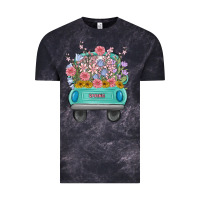 Cloud Black truck with flowers malia Vintage Tee - MaliasSmallBusiness