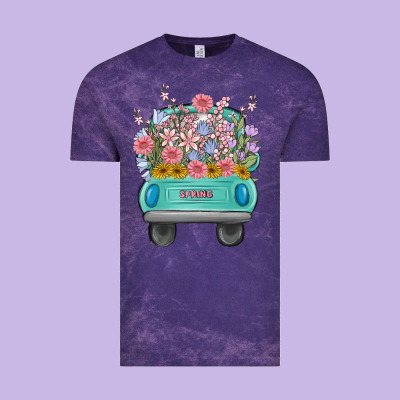 Truck With Flowers Malia Vintage Tee Designed By Maliassmallbusiness