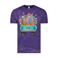 Cloud Purple truck with flowers malia Vintage Tee - MaliasSmallBusiness
