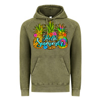 Vintage Olive hello summer pineapple Vintage Hoodie - Jasminsmagicworld
