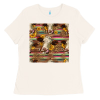 Western Hereford Cattle Seamless Pattern Ladies Tee | Teevron