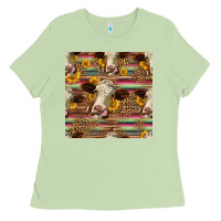Matcha western hereford cattle seamless pattern Ladies Tee - HRA Design Shop