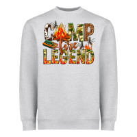 Heather Grey camp fire legend Heavyweight Sweatshirt - NancyCooperArtShop