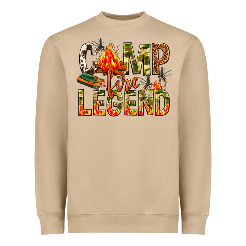 Camp Fire Legend Heavyweight Sweatshirt by NancyCooperArtShop | Teevron