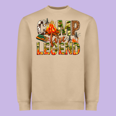 Camp Fire Legend Heavyweight Sweatshirt Designed By Nancycooperartshop