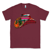 Burgundy Christmas Cowboy Classic Tee - CowhideDigitalArt