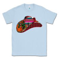 Dusty Blue Christmas Cowboy Classic Tee - CowhideDigitalArt