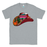 Heather Grey Christmas Cowboy Classic Tee - CowhideDigitalArt