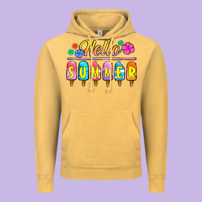 Hello Summer Popsicles Vintage Hoodie Designed By Jasminsmagicworld