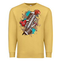Antique Gold Football lightning bolt leopard Premium Sweatshirt - HowdyJamesFarm