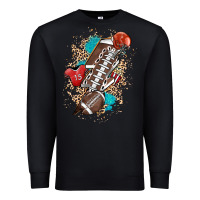 Black Football lightning bolt leopard Premium Sweatshirt - HowdyJamesFarm
