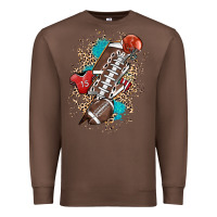 Chestnut Football lightning bolt leopard Premium Sweatshirt - HowdyJamesFarm