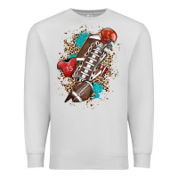 Dove Grey Football lightning bolt leopard Premium Sweatshirt - HowdyJamesFarm