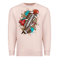 Pale Pink Football lightning bolt leopard Premium Sweatshirt - HowdyJamesFarm