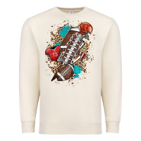 Sandshell Football lightning bolt leopard Premium Sweatshirt - HowdyJamesFarm