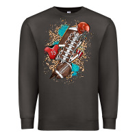 Smoke Football lightning bolt leopard Premium Sweatshirt - HowdyJamesFarm