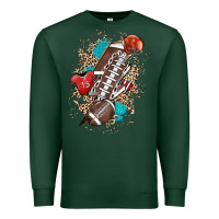Sports Green Football lightning bolt leopard Premium Sweatshirt - HowdyJamesFarm