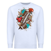 White Football lightning bolt leopard Premium Sweatshirt - HowdyJamesFarm