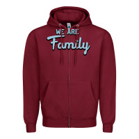 Burgundy We Are Family Zipper Hoodie - Bettercallsaul