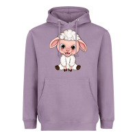 Lavender Cartoon Lamb Heavyweight Hoodie - HowdyJamesFarm