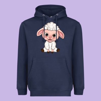 Cartoon Lamb Heavyweight Hoodie Designed By Howdyjamesfarm