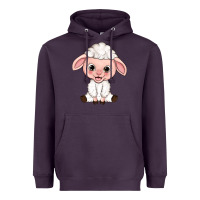 Plum Cartoon Lamb Heavyweight Hoodie - HowdyJamesFarm