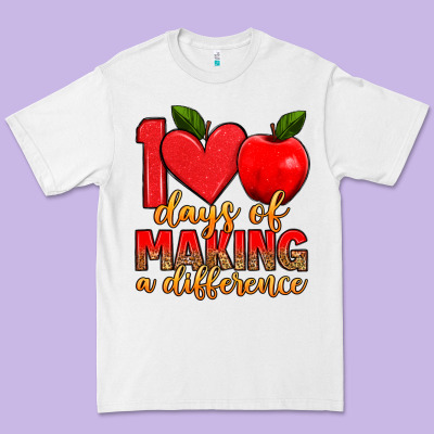100 Days Of Making A Difference Premium Tee Designed By Artiststas