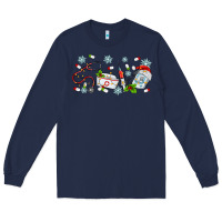 Navy christmas nurse Long Sleeve Tee - MaliasSmallBusiness