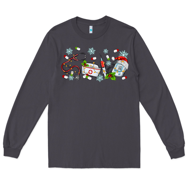 Christmas Nurse Long Sleeve Tee by MaliasSmallBusiness | Teevron