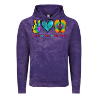 Cloud Purple peace love flips flops Vintage Hoodie - Jasminsmagicworld